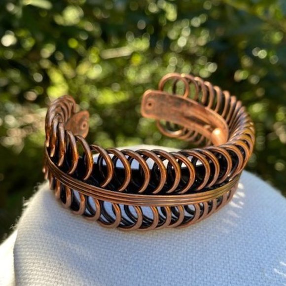 RENOIR Copper Double Coil CUFF BRACELET - Picture 1 of 8